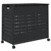vidaXL W&auml;schekorb mit Rollen Schwarz 66x35x60 cm Rattan
