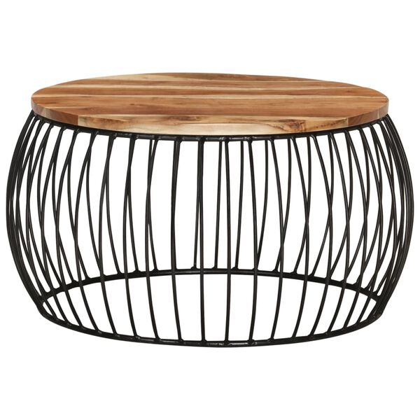 vidaXL Couchtisch Ø68 cm Massivholz Akazie