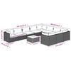vidaXL 11-tlg. Garten-Lounge-Set mit Kissen Poly Rattan Schwarz