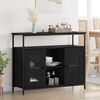 vidaXL Sideboard Schwarz Eichen-Optik 100 x 35 x 80 cm Holzwerkstoff