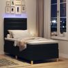 vidaXL Boxspringbett mit Matratze Schwarz 90 x 190 cm Stoff