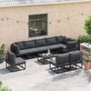 vidaXL Gartensofa-set mit Kissen 9 pcs Schwarz Aluminium