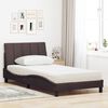 vidaXL Bett mit Matratze "Hanko" Dunkelbraun 100x200 cm Stoff