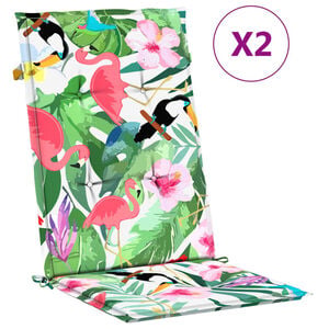 vidaXL Gartenstuhlauflagen f&uuml;r Hochlehner 2 Stk. Mehrfarbig 120x50x3cm