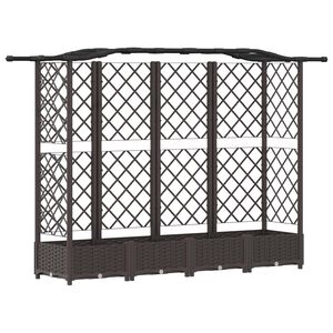 vidaXL Hochbeet mit Rankgitter und Dach Braun 203,5 x 40 x 123 cm PP