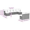 vidaXL 9-tlg. Garten-Sofagarnitur mit Kissen Braun Poly Rattan