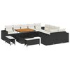 vidaXL Gartensofa-set mit Kissen 13 pcs Schwarz Poly-Rattan