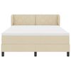 vidaXL Boxspringbett mit Matratze Creme 160 x 200 cm Stoff