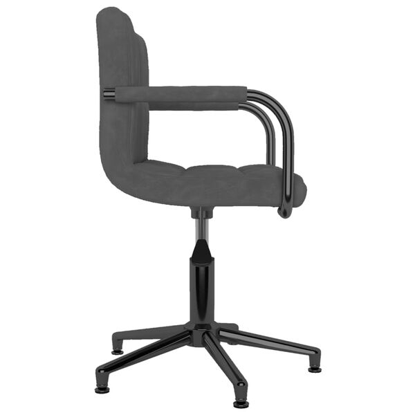 vidaXL Esszimmerst&uuml;hle 6 Stk. Drehbar Dunkelgrau Samt