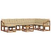vidaXL Outdoor-Sofagarnitur mit Kissen 9 pcs Natur und Beige
