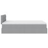 vidaXL Ottoman-Bett mit Matratze & LEDs Hellgrau 120x190 cm Stoff