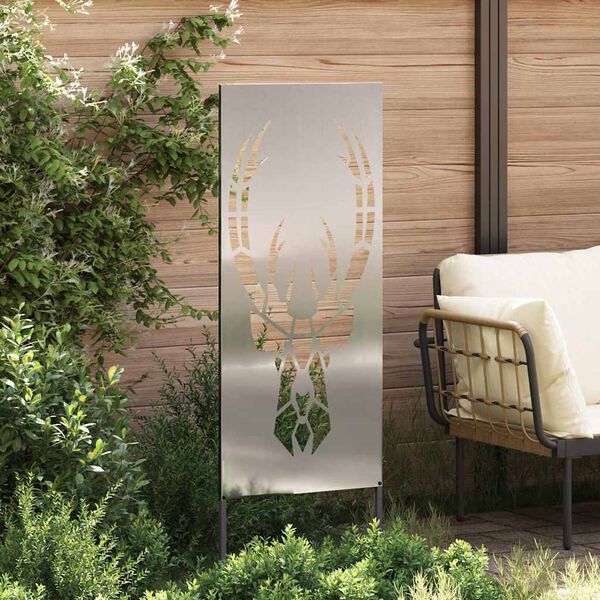 vidaXL Garten Sichtschutz-Leinwand Silber 50 x 140 cm Verzinkter Stahl
