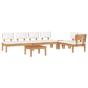 vidaXL Gartensofa-set 5 pcs Braun und Creme