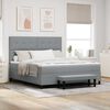 vidaXL Boxspringbett mit Matratze Hellgrau 180 x 200 cm Stoff
