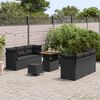 vidaXL Gartensofa-set mit Kissen 9 pcs Schwarz Poly-Rattan