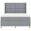 vidaXL Boxspringbett mit Matratze Hellgrau 140 x 190 cm Stoff