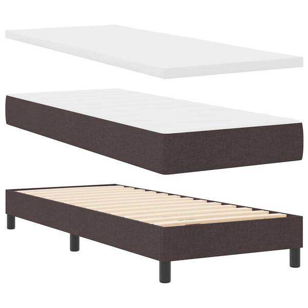 vidaXL Boxspringbett mit Matratze Dunkelbraun 80 x 200 cm Stoff