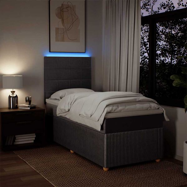 vidaXL Boxspringbett mit Matratze Taupe 80x200 cm Stoff