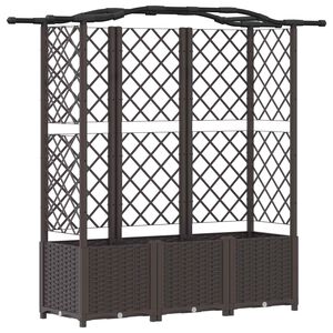 vidaXL Hochbeet mit Rankgitter und Dach Braun 163 x 40 x 138 cm PP