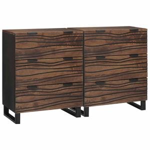 vidaXL Sideboard Set 2 stk. Walnuss 120 x 33 x 75 cm Massivholz Mango