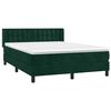 vidaXL Boxspringbett mit Matratze Dunkelgr&uuml;n 140x190 cm Samt