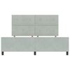 vidaXL Boxspringbett mit Kopfteil Hellgrau 180 x 200 cm Samt