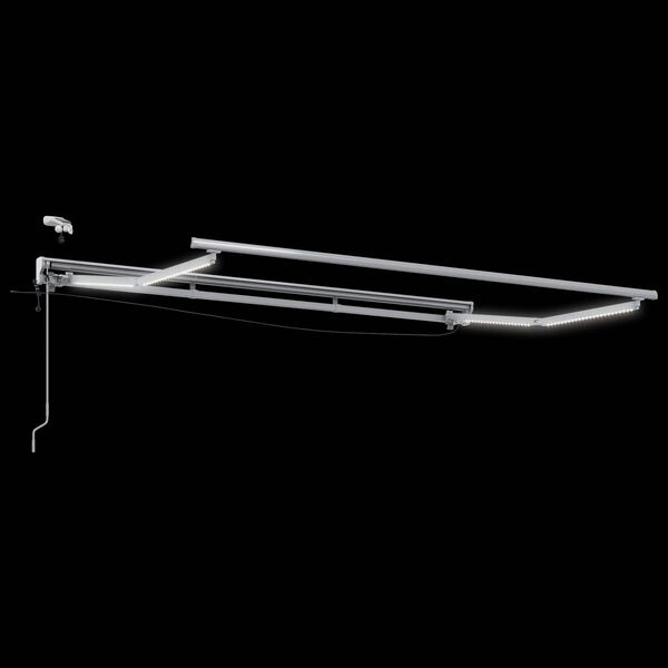 vidaXL Elektrische Markisenrahmen mit LEDs Wei&szlig; 2,5 x 2 m Aluminium