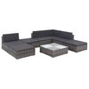 vidaXL 8-tlg. Garten-Lounge-Set mit Kissen Poly Rattan Grau