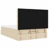 vidaXL Ottoman-Bett mit Matratze Creme 140x200 cm Stoff
