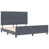 vidaXL Boxspringbett mit Kopfteil Dunkelgrau 180 x 200 cm Samt