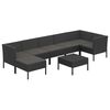 vidaXL 8-tlg. Garten-Lounge-Set mit Auflagen Poly Rattan Schwarz