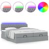 vidaXL Ottoman-Bett mit Matratzen & LEDs Hellgrau 180x200 cm Stoff