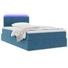 vidaXL Bett mit Stauraum und LED mit LED Dunkelblau 120 x 200 cm Samt