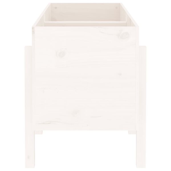 vidaXL Hochbeet Wei&szlig; 121x50x57 cm Massivholz Kiefer