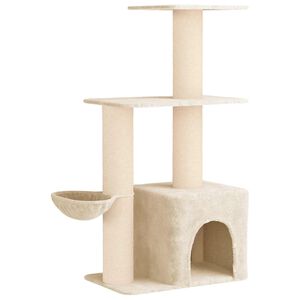 vidaXL Katzennbaum mit Sisal-Kratzs&auml;ulen Creme 133 cm