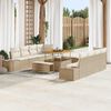 vidaXL Gartensofa-set mit Kissen 11 pcs Beige Poly-Rattan