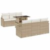 vidaXL Gartensofa-set 7 Stk. Beige Poly-Rattan