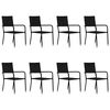 vidaXL 9-tlg. Garten-Essgruppe Poly Rattan Schwarz