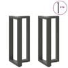 vidaXL Bartischbeine T-Form 2 Stk. Anthrazit 40x35x(90-91) cm Stahl