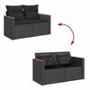 vidaXL 10-tlg. Garten-Sofagarnitur mit Kissen Schwarz Poly Rattan