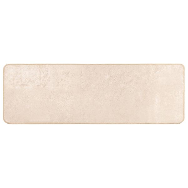 vidaXL Teppich Druck Creme 200 x 50 cm Polyester und PVC