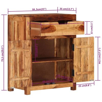 vidaXL Sideboard 58,5x35x75,5 cm Massivholz Akazie
