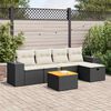 vidaXL 6-tlg. Garten-Sofagarnitur mit Kissen Schwarz Poly Rattan