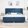 vidaXL Boxspringbett mit Matratze Dunkelgrau 90x190 cm Blau Stoff
