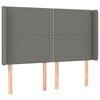 vidaXL Kopfteil mit Ohren Dunkelgrau 147x16x118/128 cm Stoff