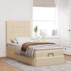 vidaXL Ottoman-Bett mit Matratze & LEDs Creme 80x200 cm Stoff