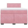 vidaXL Boxspringbett mit Matratze Rosa 120x190 cm Samt