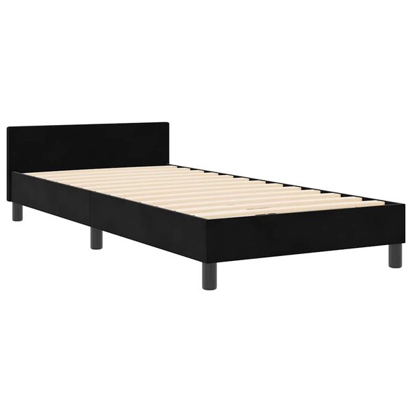 vidaXL Boxspringbett mit Kopfteil Schwarz 90 x 200 cm Samt