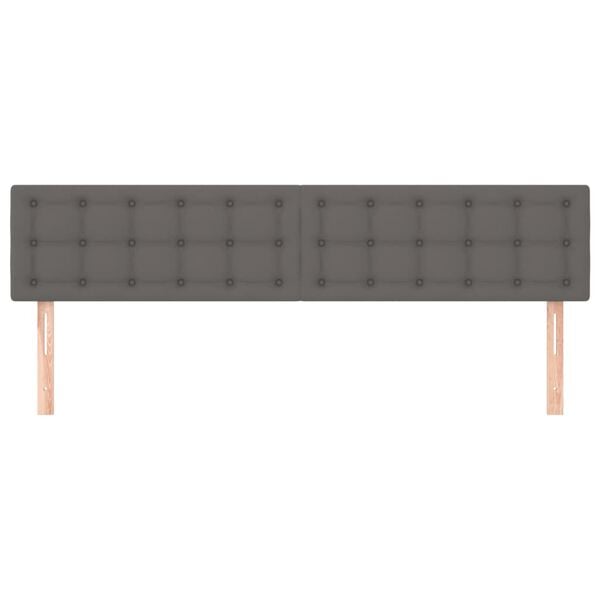 vidaXL Kopfteile Grau 180x5x78/88 cm Kunstleder