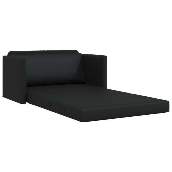 vidaXL Schlafsofa 110cm Schwarz Kunstleder
